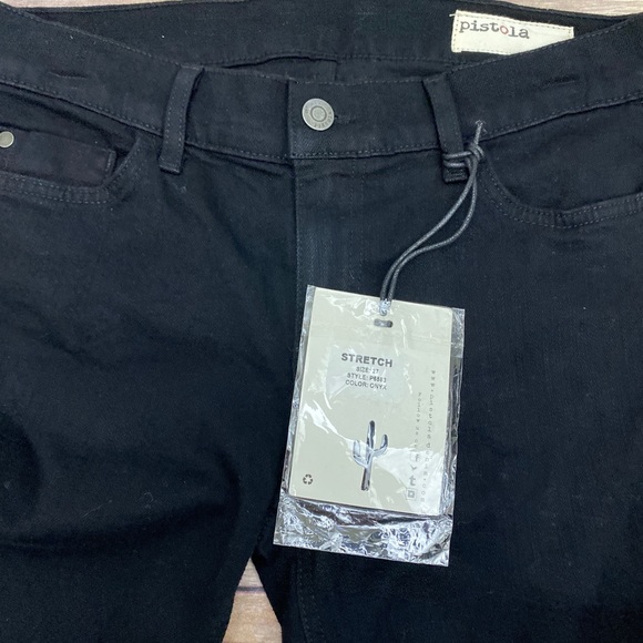 Pistola Mid-Rise Black Denim Stretch Flare Jeans - Picture 4 of 4